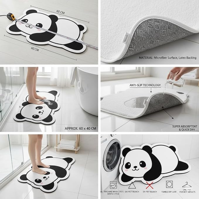 Luxury Panda Shaped Floor Mat for Kids Room & Entryway