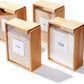 Bamboo Wooden Grain Storage Box Airtight Food Container for Kitchen