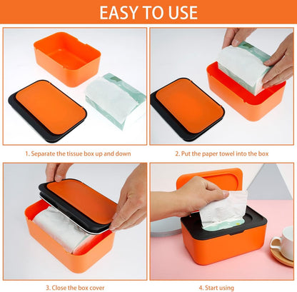 Premium Flip-Top Tissue Box Holder – Portable Tissue Storage Box with Secure Lid