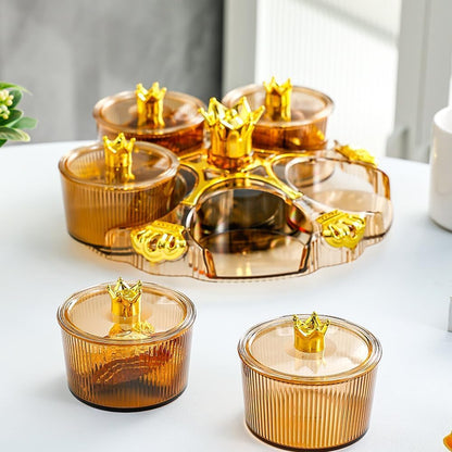 Luxury 360° Rotating Dry Fruit Dish Elegant Snack Serving Tray