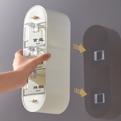 Wall Mounted Condiment Organizer Kitchen Storage Box