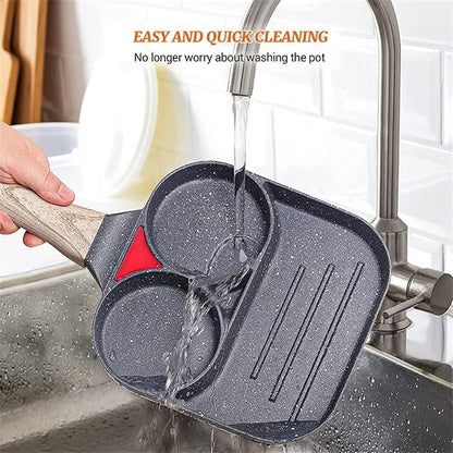 Nonstick Portion Frying Pan Multi Section Egg & Breakfast Pan
