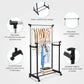 Double-Pole 2 Layer Cloth Hanging Rack Adjustable Clothes Organize