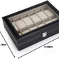 Luxury 12-Slot Watch Organizer Box with Glass Display Lid