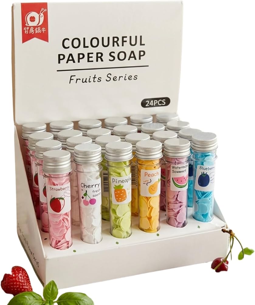 Flower Soap Tube Travel Paper Soap Sheets