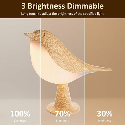 Luxury Bird LED Table Lamp – Wooden Decorative Night Light