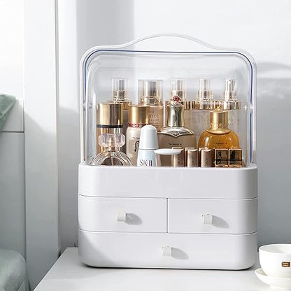 Acrylic Double Door Cosmetic Organizer Makeup Storage Box