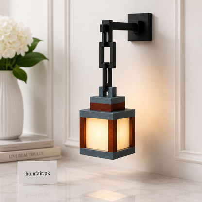 Modern Outdoor Wall Lantern Light – Black & Warm Glow