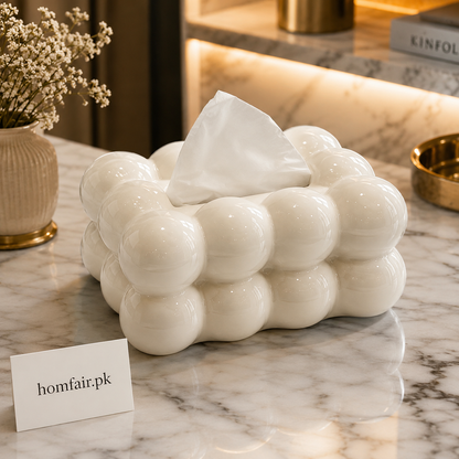 Bubble Bow Tissue Box Cute Decorative Tissue Holder
