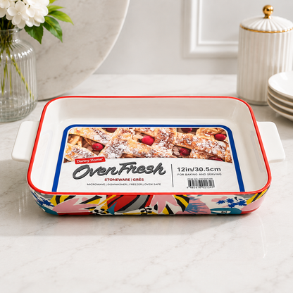 Danny Home OvenFresh 14" Stoneware Rectangular Baking & Serving Dish
