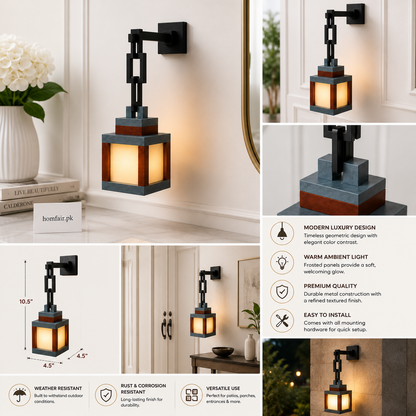 Modern Outdoor Wall Lantern Light – Black & Warm Glow