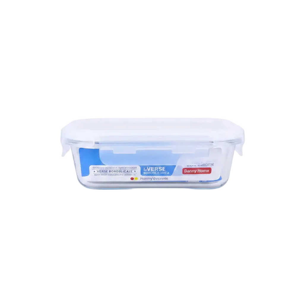 Danny Home Premium 400ml Rectangular Crisper Glass with Silicone Cover for Elegant Everyday Dining & Kitchen Organization