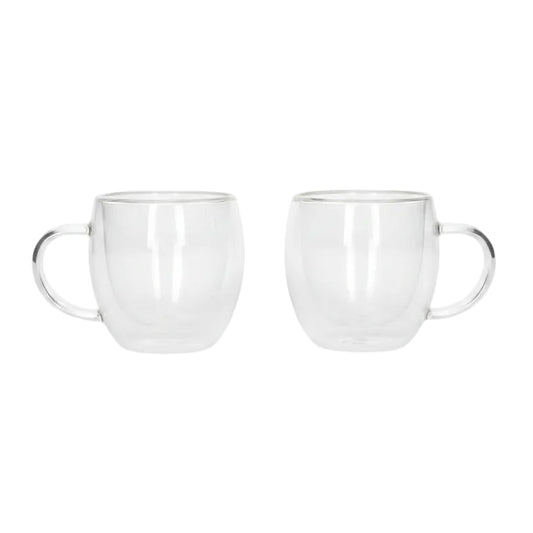 Premium Double Wall Glass Mug Set of 2 – 200ml Elegant Tea & Coffee Mugs