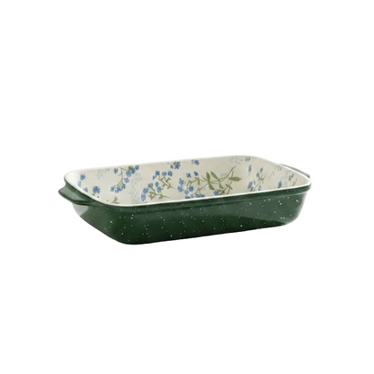 Brilliant Elegant Blue Myosotis 11" Baking Dish – Premium Baking Dish for Home Cooking & Serving