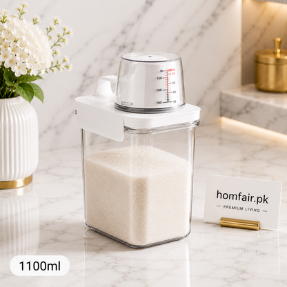 Multipurpose Airtight Storage Container with Measuring Cup