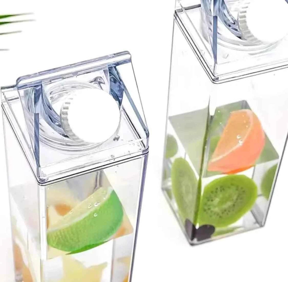 Transparent Milk Bottle Portable Acrylic Juice and Detox Water Bottle
