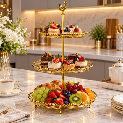 Luxury Royal Golden 3-Tier Multifunctional Cake Stand