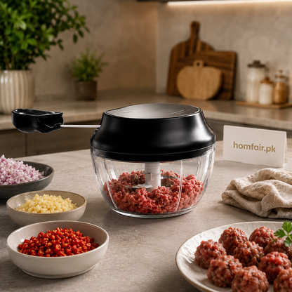 Multi-Purpose Manual Food Chopper with Stainless Steel Blades