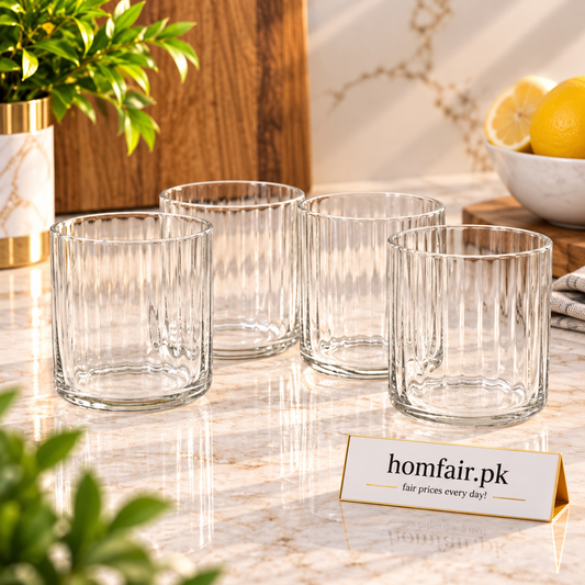 Danny Home Modern Glassware Collection – 4-Piece Drinking Glass Set, 420ml Premium Tableware