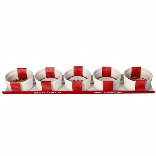 Danny Home Classic 5-Piece 86ml Ramekin Set for Baking, Desserts & Elegant Serving