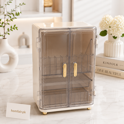 Premium Crystal Clear Makeup Organizer Cabinet