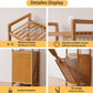 Luxury Bamboo Storage Shelf with Laundry Hamper & Open Shelves – Japandi Bathroom Organizer