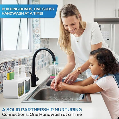 Luxury Dual Soap & Dishwashing Liquid Dispenser with Sponge Holder