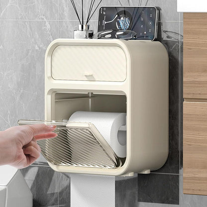 Wall Mounted Tissue Holder with Storage Drawer