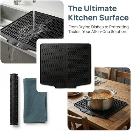 Luxury Silicone Dish Drying Mat for Kitchen Countertop
