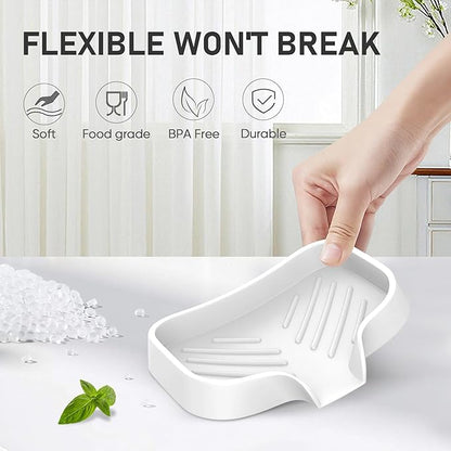 Self-Draining Soap Holder Tray Kitchen & Bathroom Soap Dish