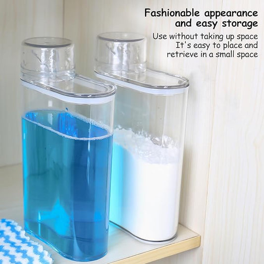 Transparent Air Tight Laundry Detergent Storage Detergent Dispenser with Measuring Cup