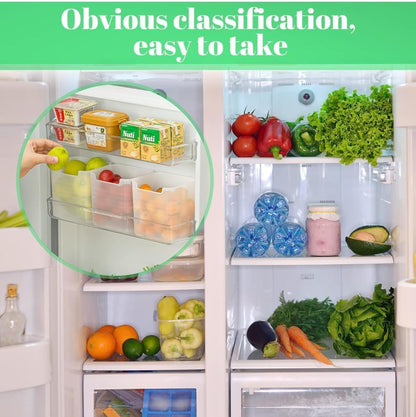 4-Piece Refrigerator Door Storage Bin Set for Fruits & Vegetables (4pcs)