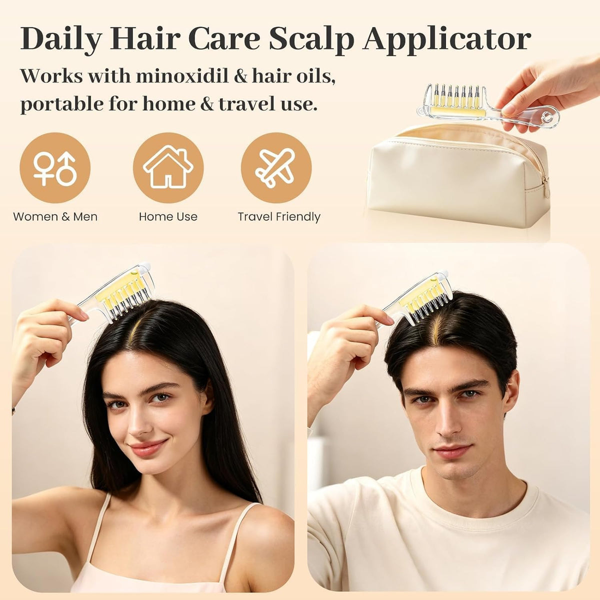 Scalp Oil Applicator Comb – Hair Oil Dispenser & Scalp Massager