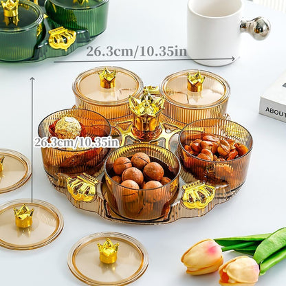 Luxury 360° Rotating Dry Fruit Dish Elegant Snack Serving Tray