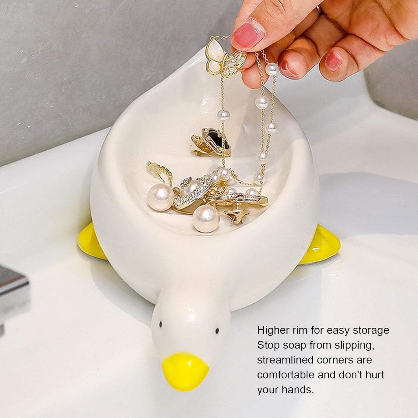 Cute Creative Duck Shape Soap Dish for Bathroom and Kitchen