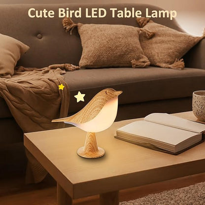 Luxury Bird LED Table Lamp – Wooden Decorative Night Light