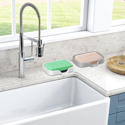 Self-Draining Soap Holder Tray Kitchen & Bathroom Soap Dish