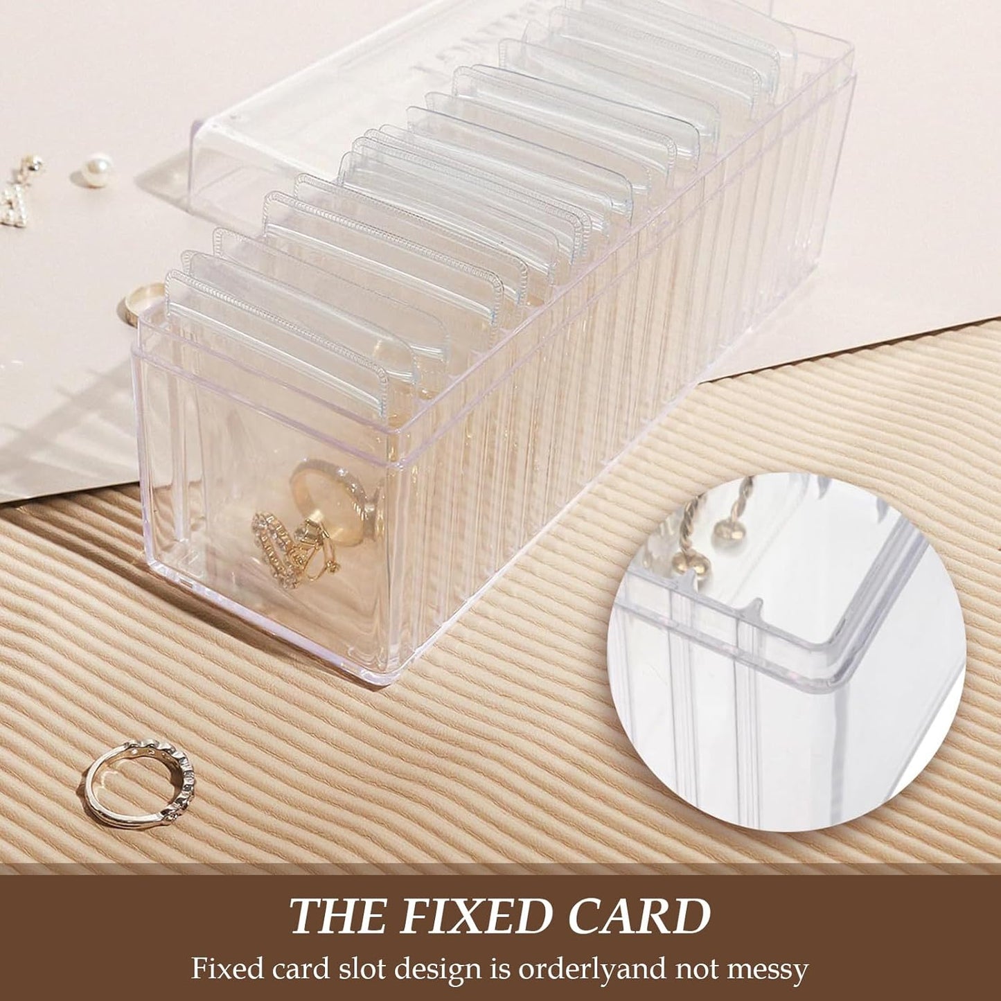 Clear Jewellery Organizer Box with 20 PVC Resealable Zip Bags – Compact Storage for Rings, Earrings, Necklaces & Accessories