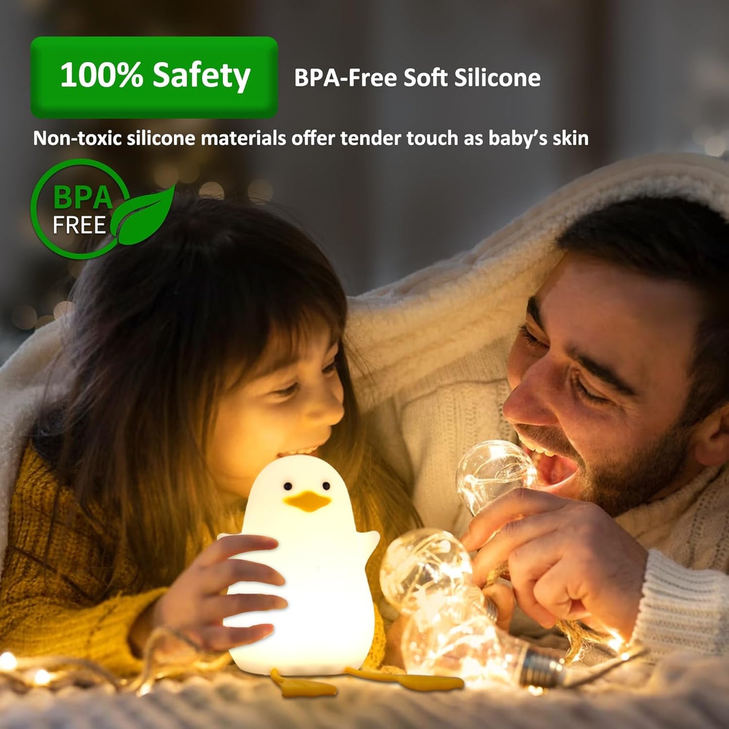 Cute Duck Night Lamp Adorable Soft Glow Light