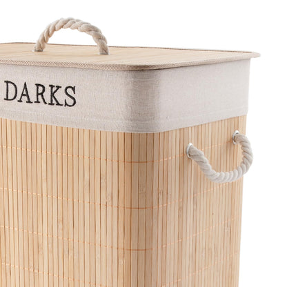Luxury Bamboo Laundry Hamper with Lid & Removable Liner