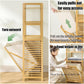Luxury Bamboo Storage Shelf with Laundry Hamper & Open Shelves – Japandi Bathroom Organizer