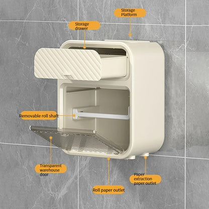 Wall Mounted Tissue Holder with Storage Drawer