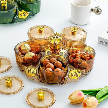 Luxury 360° Rotating Dry Fruit Dish Elegant Snack Serving Tray