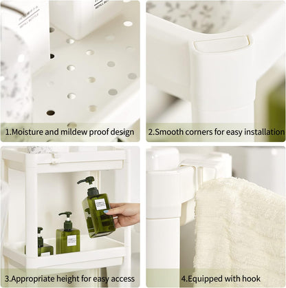 3 Tier Bathroom Shelving Units Freestanding Toilet Space Saver Shelf