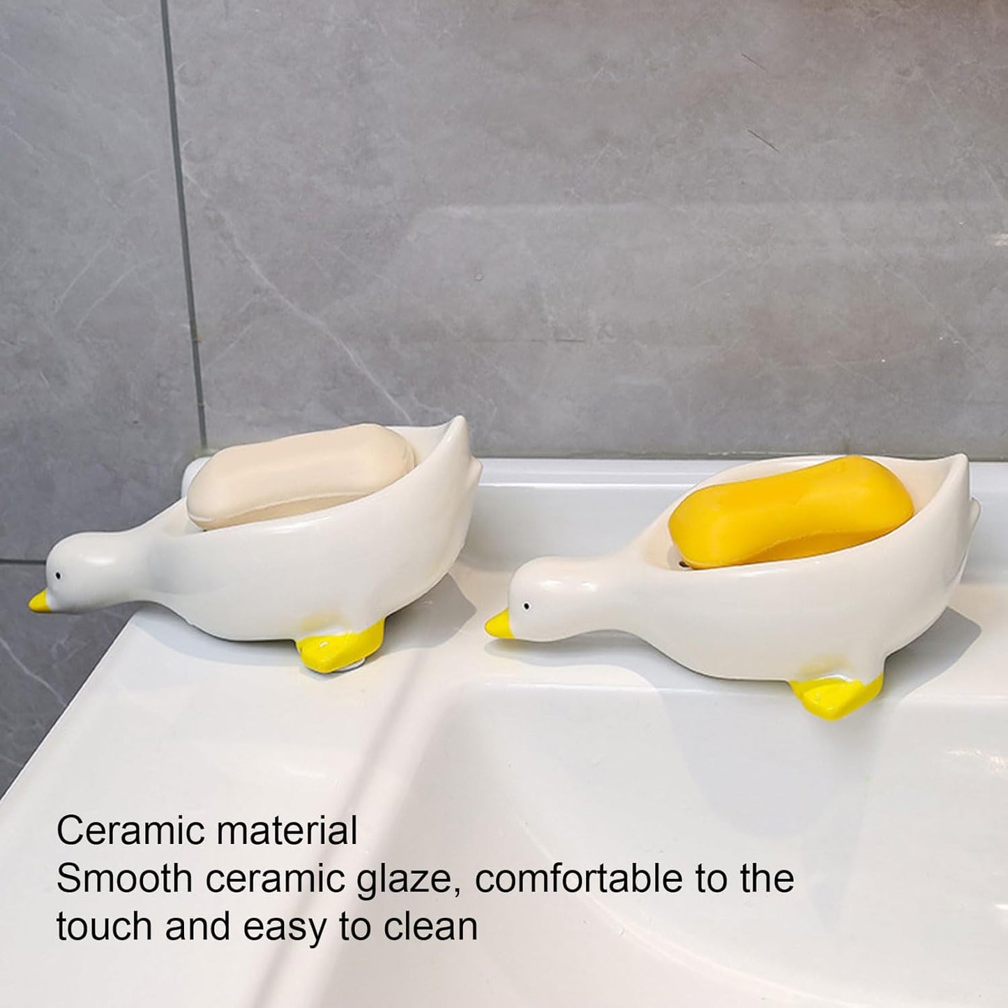 Cute Creative Duck Shape Soap Dish for Bathroom and Kitchen