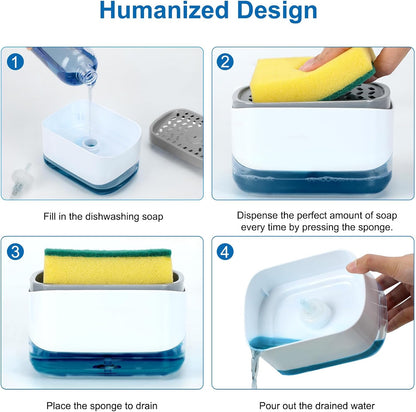 Easy Dispensing Soap Sponge Dispenser for Kitchen Sink