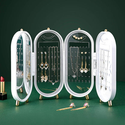 Collapsible Jewelry Organizer Box Compact Earring & Necklace Storage