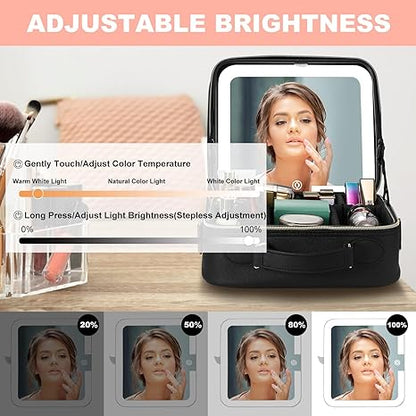 Luxury LED Makeup Case with Lighted Mirror