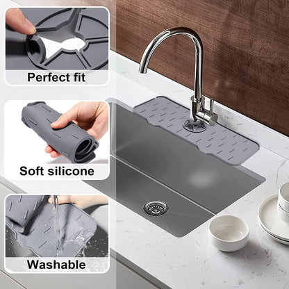 Silicone Faucet Mat Sink Splash Guard and Draining Pad
