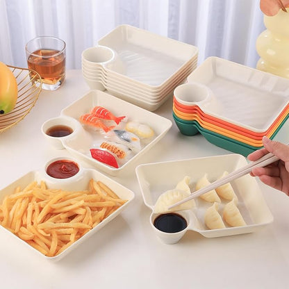 Luxury Serving Plate Set with Sauce Tray & Dumpling Dish